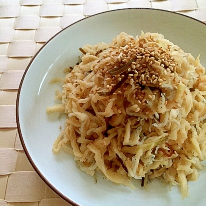 切干大根とじゃこの塩昆布炒め煮✿